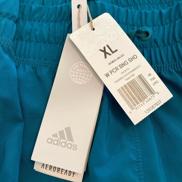 Adidas Women’s AeroReady training shorts size XL color is legacy teal NWT - Picture 8 of 12